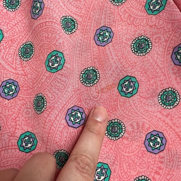 Vintage 80s Pink Patterned Button Down Skirt Elastic Waist Size Appeal Size 26W - Picture 6 of 8